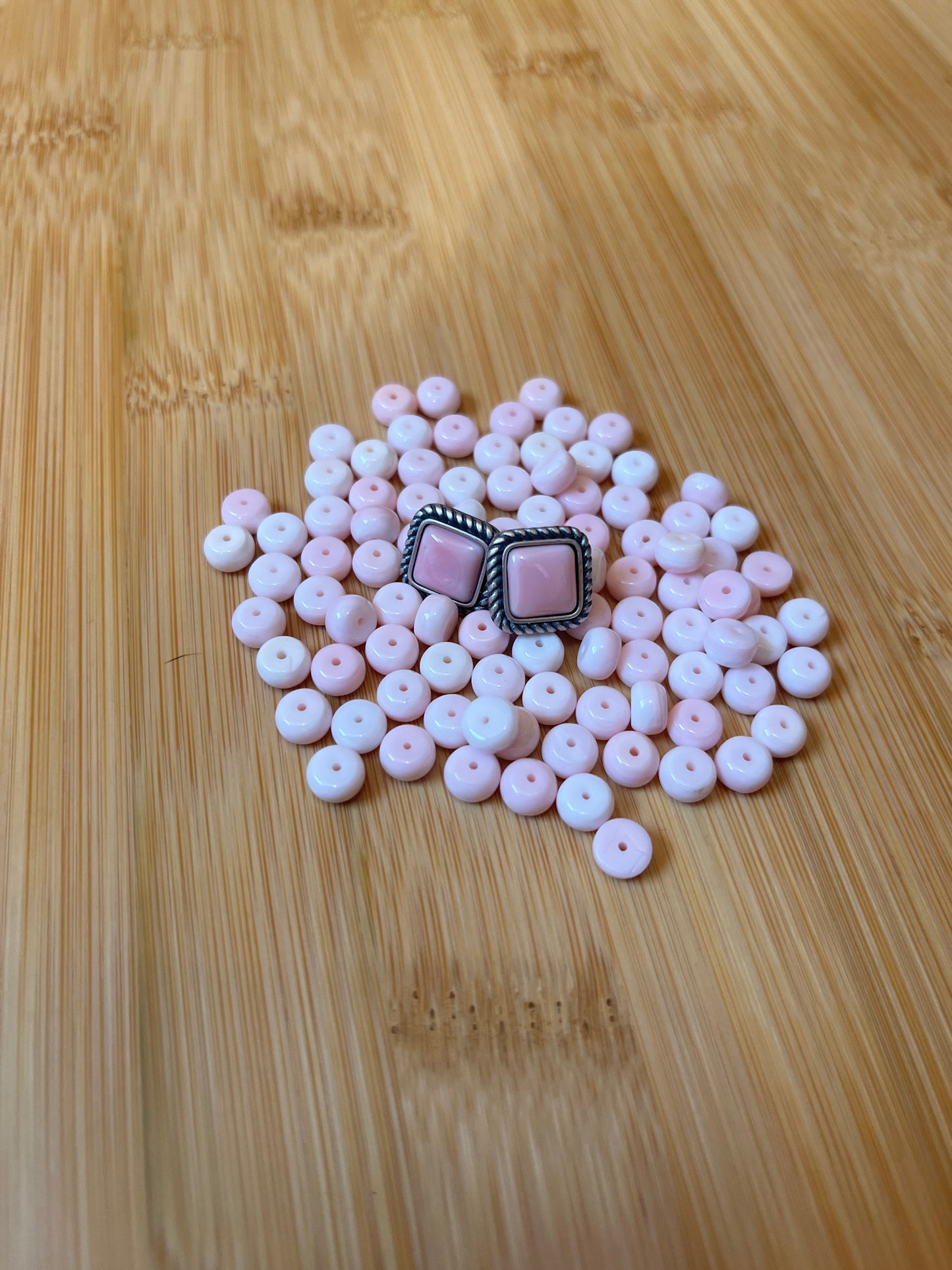 8mm Pink Conch Earrings