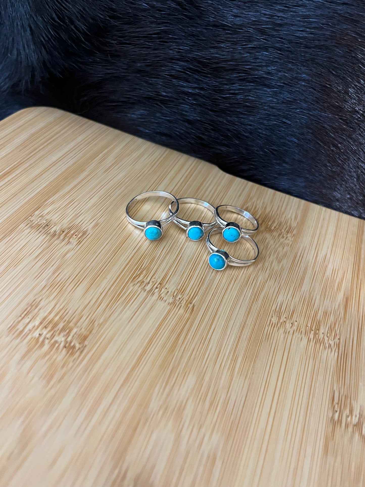 Single Stone Blue Turquoise Ring