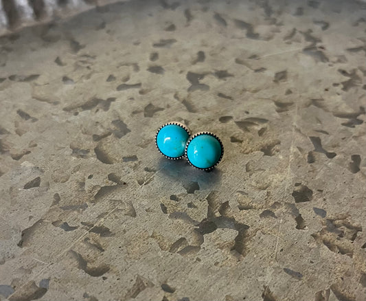 10mm Turquoise Stud Earrings