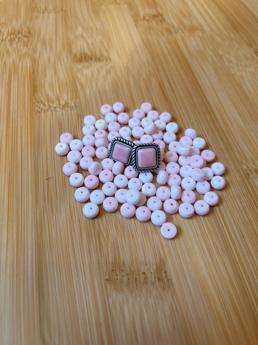 8mm Pink Conch Earrings