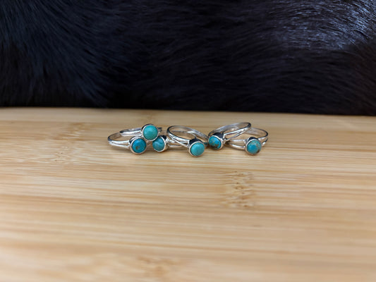 Single Stone Green Turquoise rings