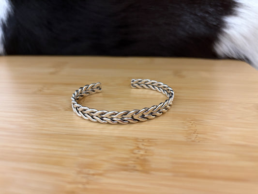 Rope Silver Unisex Cuffs