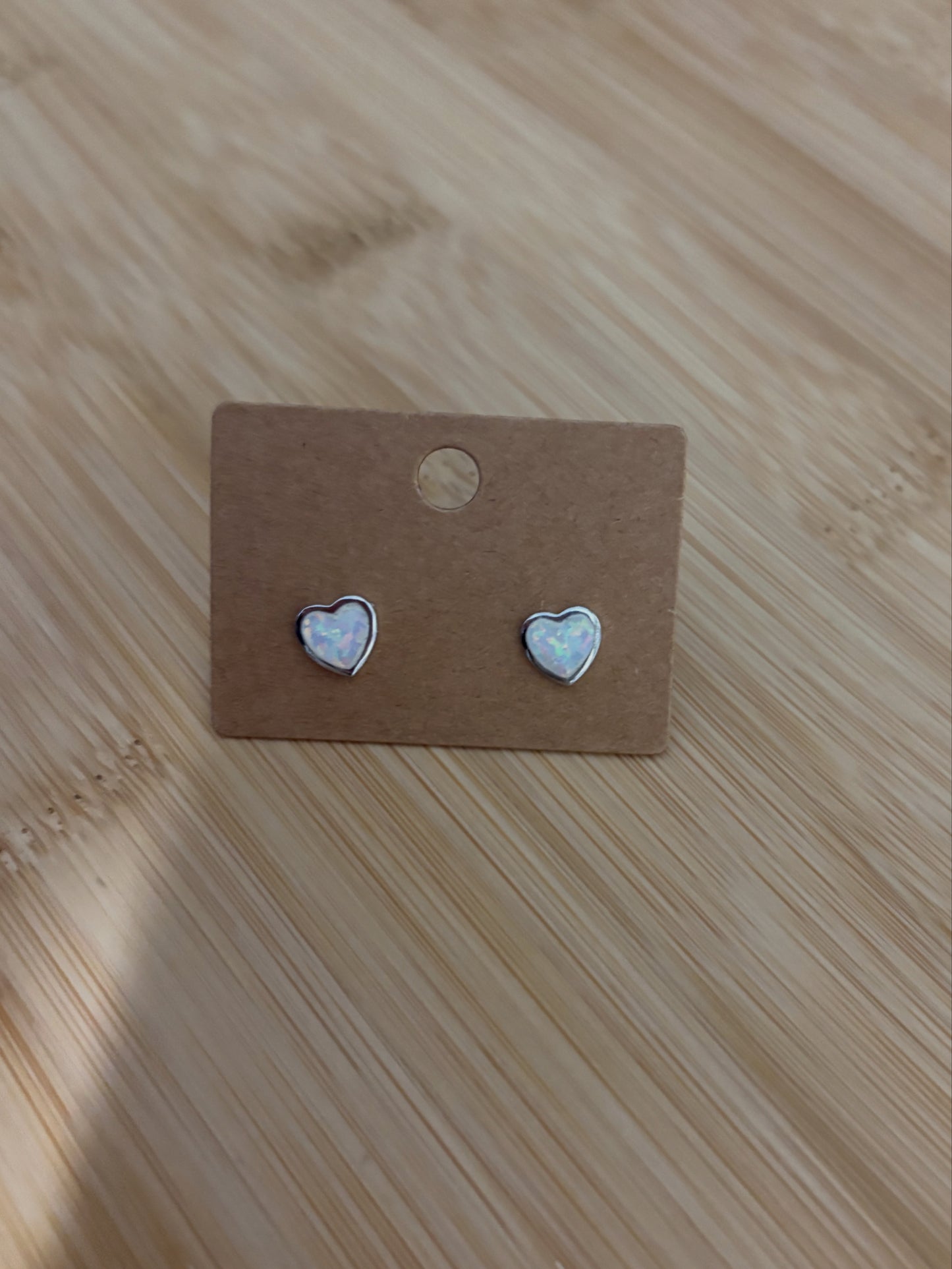 Heart Opal Studs