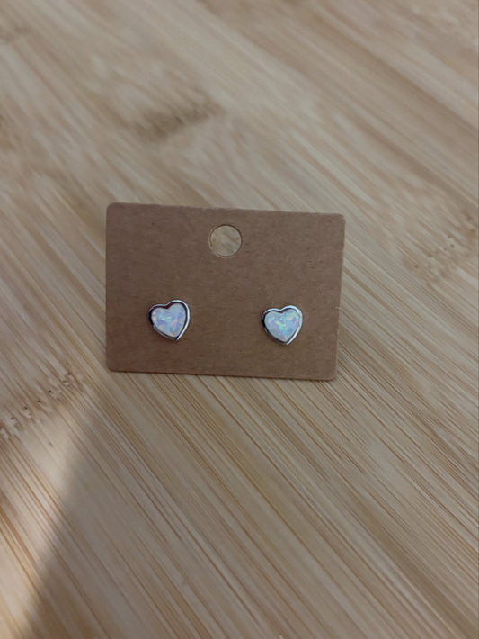 Heart Opal Studs